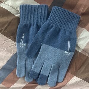 Nike Blue Knit Gloves
